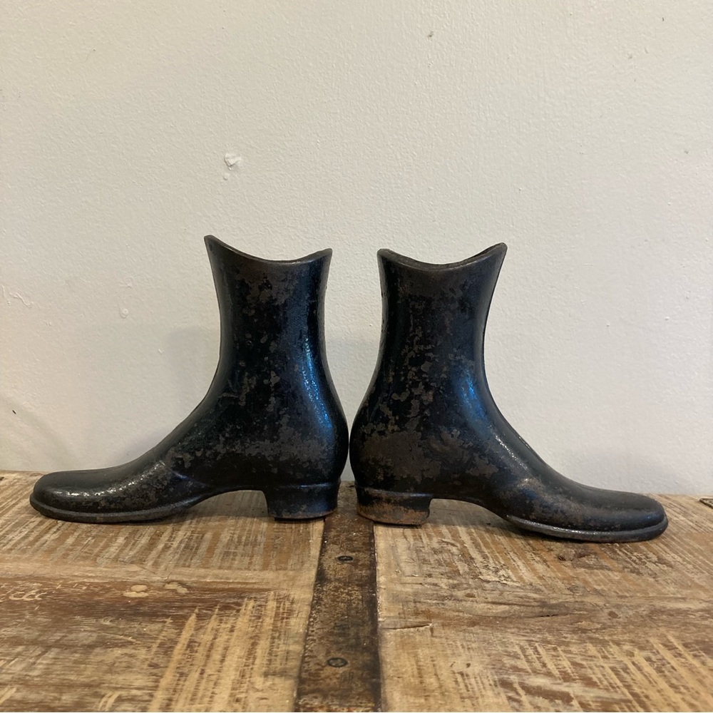 Antique Cast Iron Mannequin Boots Victorian Child Size Shoes - Picture 6 of 12